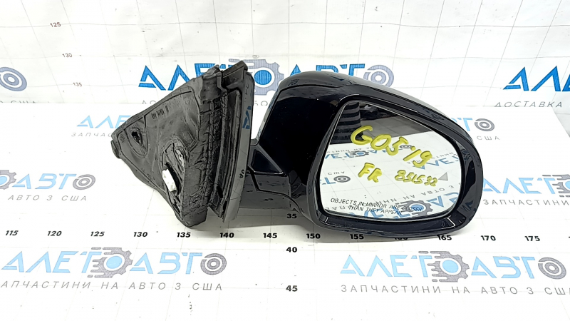 Right side mirror assembly for BMW X5 G05 19-23, 9 pins, turn signal, heating, memory, BSM, camera, black, scratches