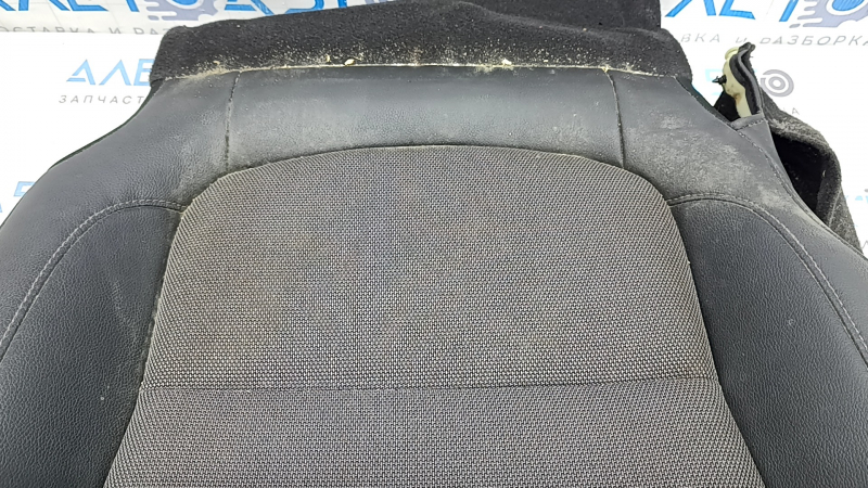 Honda Clarity 18-21 USA passenger seat cushion trim, gray cloth + black leather combination, heated, ready to clean