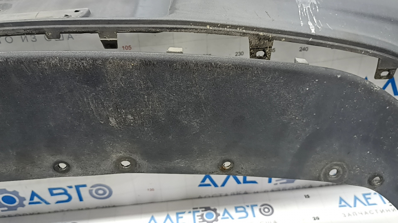 Rear bumper bare Lincoln MKZ 17-20 lower part, structure, scratches, broken fasteners, dented, crack in fastener