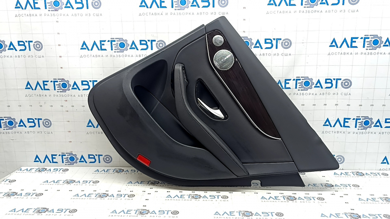 Mercedes GLC 16-22 rear right door panel, black leather, glossy ebony insert, black leather armrest, Burmester, with backlight, with handle, scratches