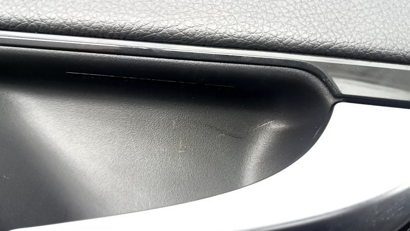 Mercedes GLC 16-22 rear right door panel, black leather, glossy ebony insert, black leather armrest, Burmester, with backlight, with handle, scratches