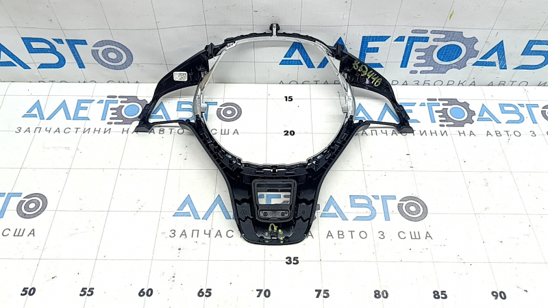 VW Tiguan 18-22 steering wheel trim, gloss black with gray, 2 pieces, R-Line, scratches, broken mount, peeling chrome