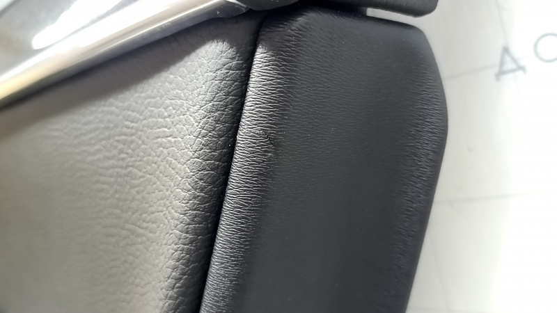 Door trim panel, rear right, Volvo XC90 16-23, black leather, wood insert, without curtain, scratches, tears