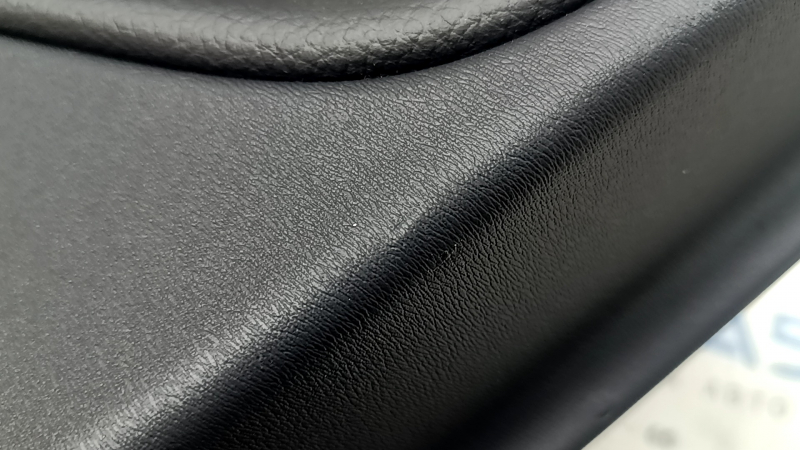 Door trim panel, rear right, Volvo XC90 16-23, black leather, wood insert, without curtain, scratches, tears
