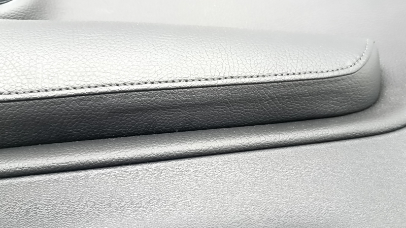 Door trim panel, rear right, Volvo XC90 16-23, black leather, wood insert, without curtain, scratches, tears