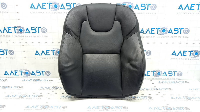 Volvo XC90 16-25 driver's seat back upholstery, black leather, heated, dry-cleanable, creased