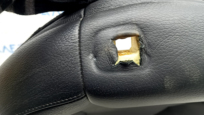 Volvo XC90 16-25 driver's seat back upholstery, black leather, heated, dry-cleanable, creased