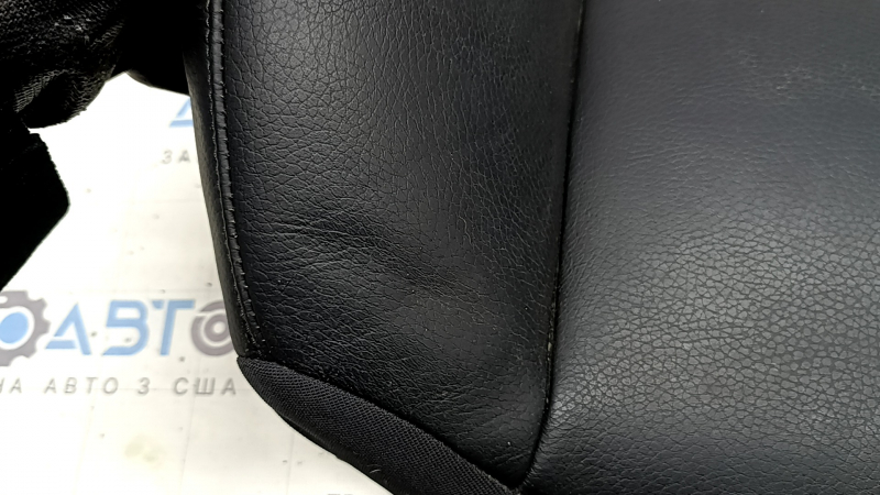 Volvo XC90 16-25 driver's seat back upholstery, black leather, heated, dry-cleanable, creased