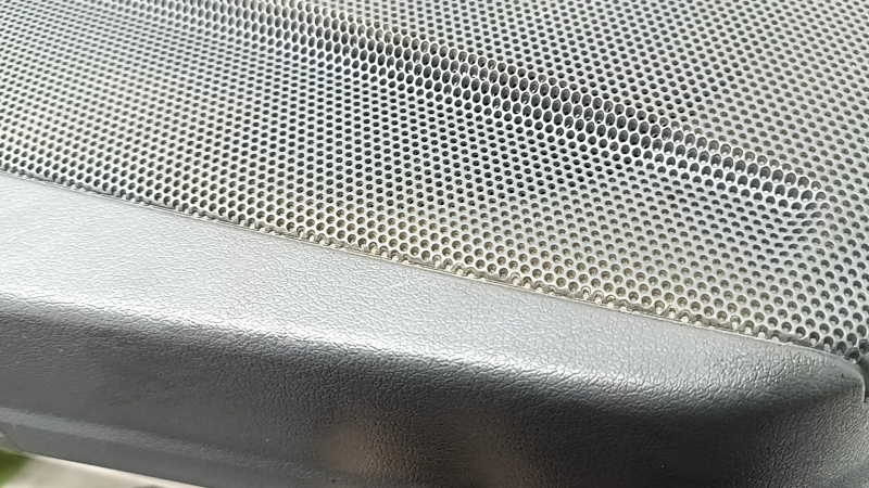 Door trim, front left card, Audi Q5 8R 09-17, dark gray, with wood insert, with overlays, with handle, in need of cleaning, worn, scratches