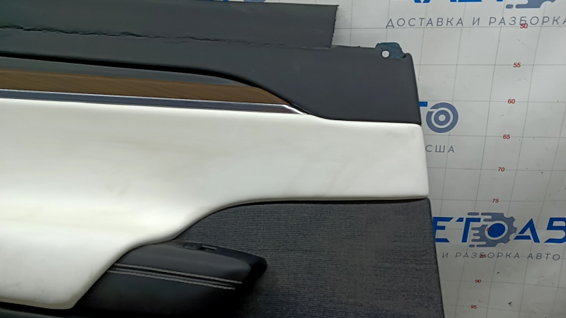 Tesla Model X 22-25 rear left door panel, black, with white leather insert, pierced cushion, dry-cleanable