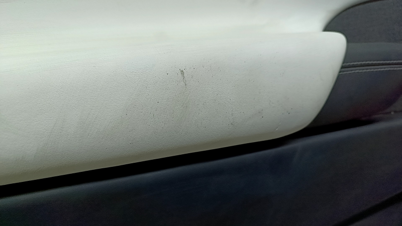 Tesla Model X 22-25 rear left door panel, black, with white leather insert, pierced cushion, dry-cleanable