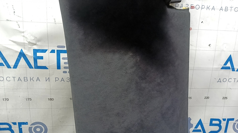 Tesla Model X 22-25 black Alcantara headliner with speaker grilles, creases, scratches, and scuffs