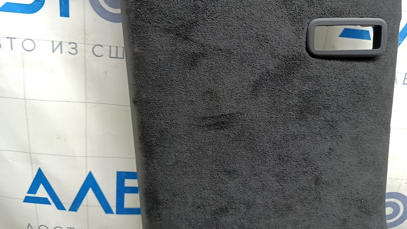 Tesla Model X 22-25 black Alcantara headliner with speaker grilles, creases, scratches, and scuffs