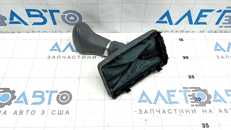 Audi Q5 8R 12-17 gear knob, gray leather, chrome, scratches, worn