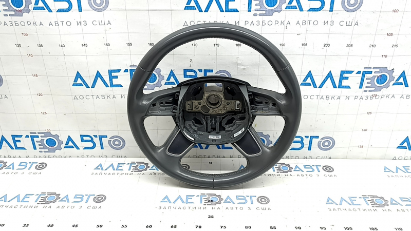 Bare steering wheel Audi Q5 8R 13-17 leather, gray, without buttons, 4 spokes, scratches, worn