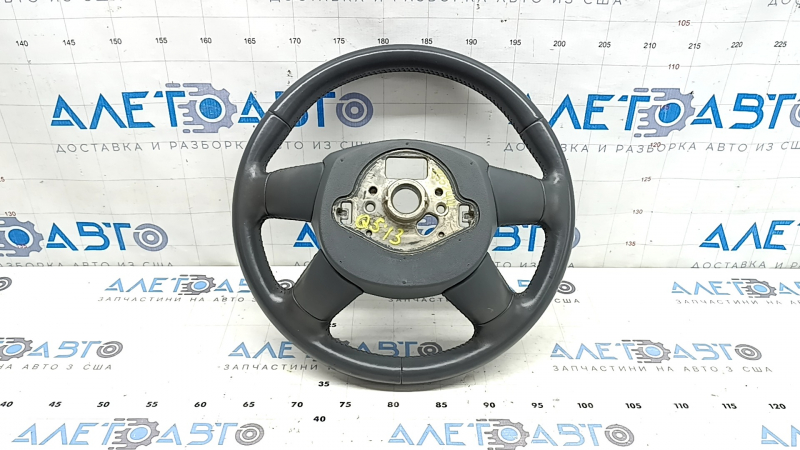 Bare steering wheel Audi Q5 8R 13-17 leather, gray, without buttons, 4 spokes, scratches, worn
