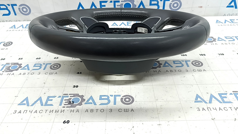 Bare steering wheel Audi Q5 8R 13-17 leather, gray, without buttons, 4 spokes, scratches, worn