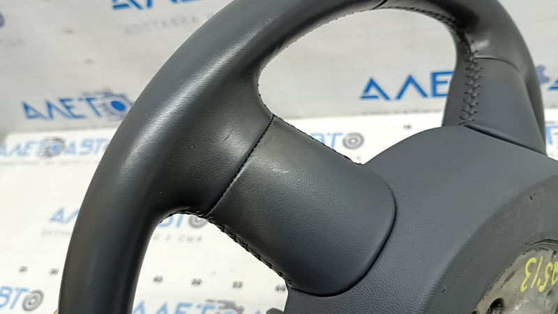 Bare steering wheel Audi Q5 8R 13-17 leather, gray, without buttons, 4 spokes, scratches, worn