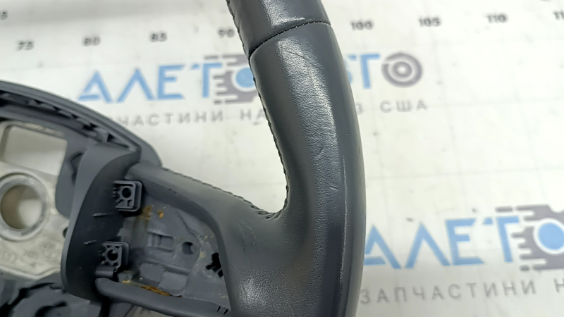 Bare steering wheel Audi Q5 8R 13-17 leather, gray, without buttons, 4 spokes, scratches, worn