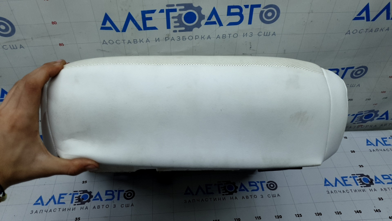 Tesla Model X 22-25 2nd row right seat cushion upholstery, white leather, dry cleaned