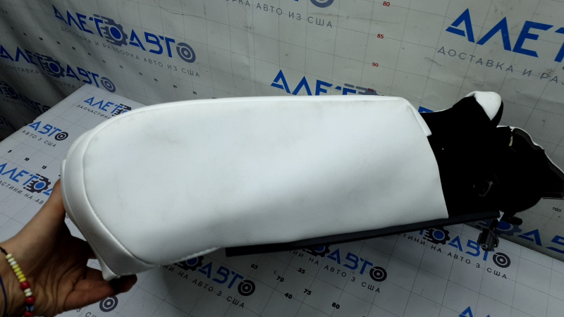 Tesla Model X 22-25 2nd row right seat cushion upholstery, white leather, dry cleaned