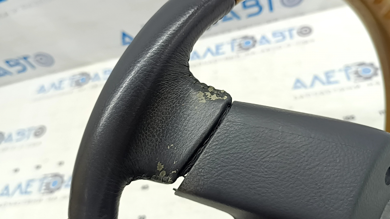 Lexus RX300 RX330 RX350 RX400h 04-09 bare steering wheel, black leather, with wood, with overlays, scratches, worn