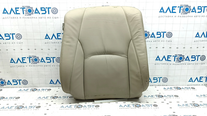 Lexus RX300 RX330 RX350 RX400h 04-09 passenger seat back upholstery, beige leather, cracked, heated, needs cleaning, wrinkled