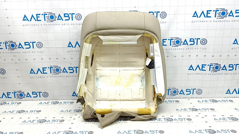 Lexus RX300 RX330 RX350 RX400h 04-09 passenger seat back upholstery, beige leather, cracked, heated, needs cleaning, wrinkled