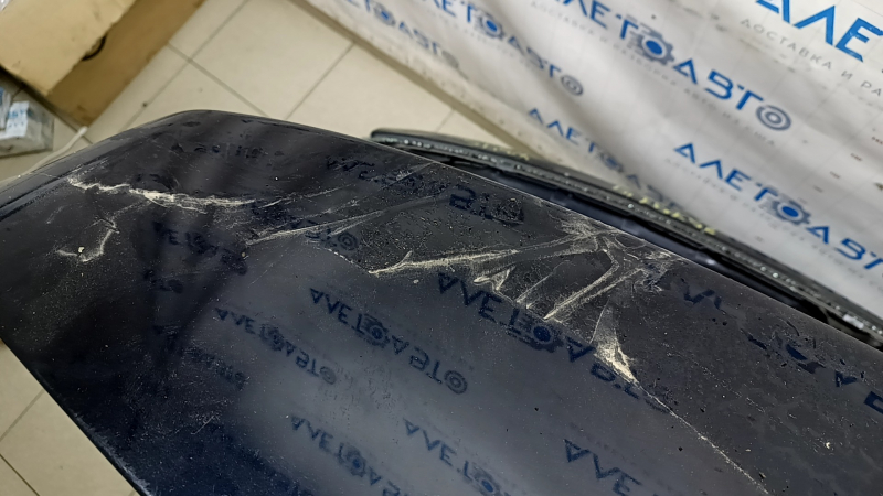 The trunk door is bare, BMW X3 F25 11-17 black 416, dents, bumps