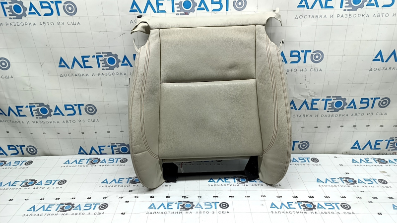 BMW X3 F25 11-17 passenger seat upholstery, Elfenbein-Weiss leather with red stitching, Sport, needs cleaning, dented, scuffed