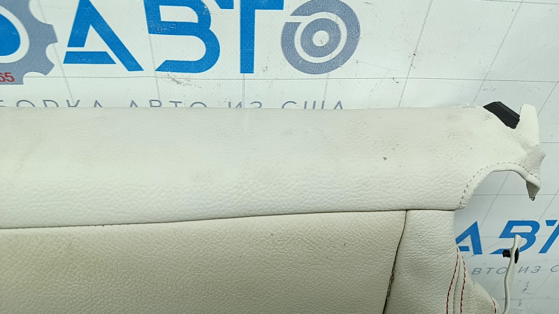 BMW X3 F25 11-17 passenger seat upholstery, Elfenbein-Weiss leather with red stitching, Sport, needs cleaning, dented, scuffed