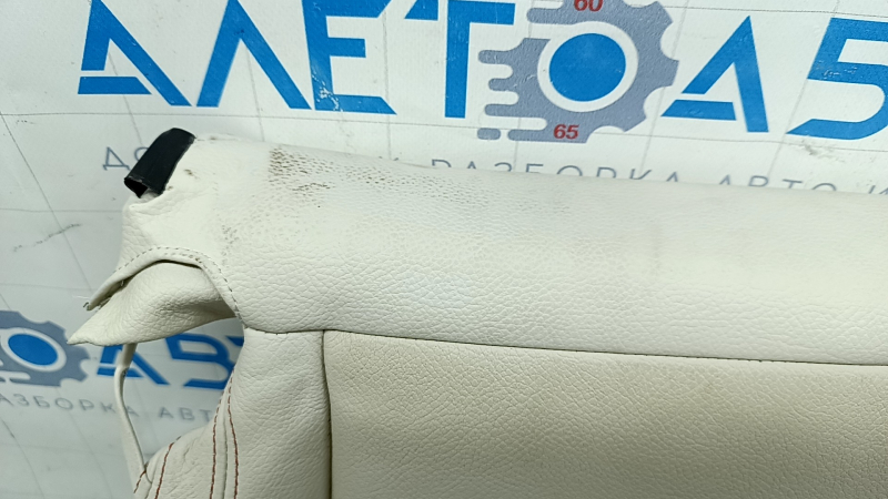 BMW X3 F25 11-17 passenger seat upholstery, Elfenbein-Weiss leather with red stitching, Sport, needs cleaning, dented, scuffed