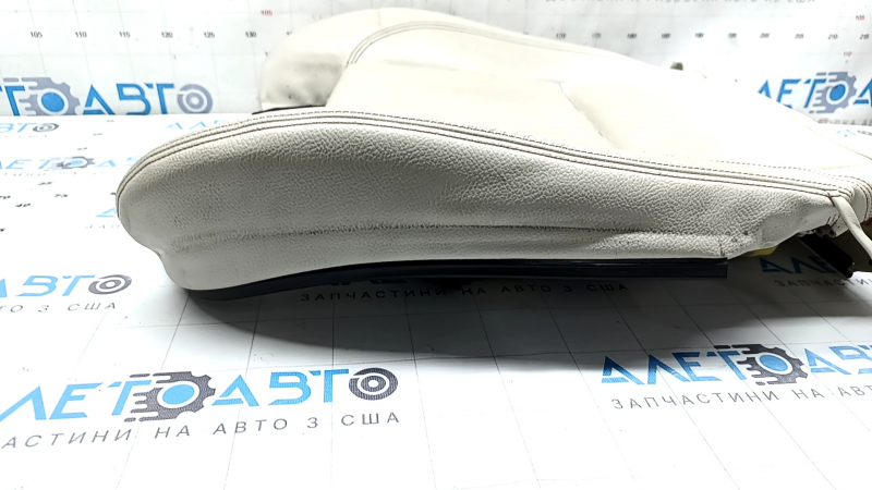 BMW X3 F25 11-17 passenger seat upholstery, Elfenbein-Weiss leather with red stitching, Sport, needs cleaning, dented, scuffed