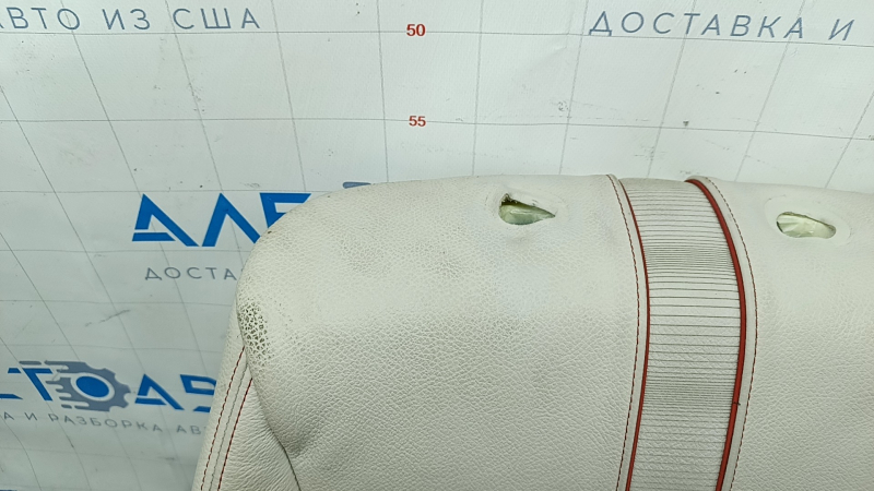BMW X3 F25 11-17 driver's seat back upholstery, Elfenbein-Weiss leather with red stitching, Sport, dry-cleanable, dented