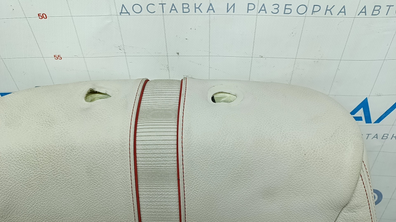 BMW X3 F25 11-17 driver's seat back upholstery, Elfenbein-Weiss leather with red stitching, Sport, dry-cleanable, dented