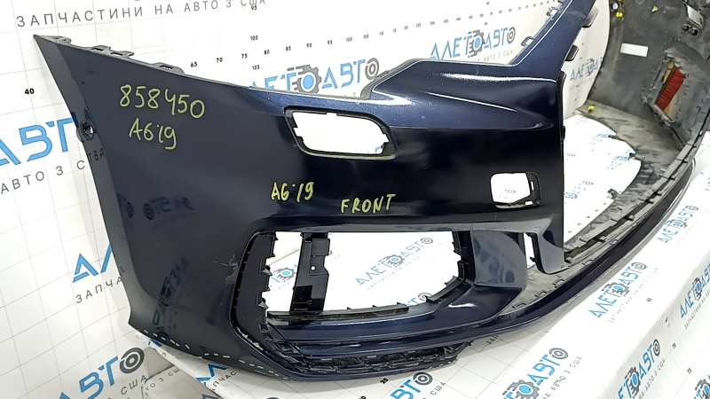 Bare front bumper for Audi A6 C8 19-23, under park assist, under headlight washer, S-Line, without plug, blue, fake, scratches, broken fasteners