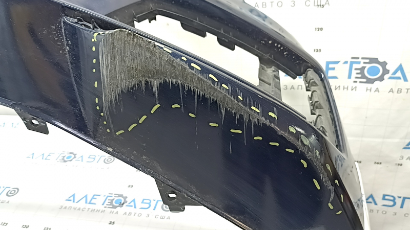 Bare front bumper for Audi A6 C8 19-23, under park assist, under headlight washer, S-Line, without plug, blue, fake, scratches, broken fasteners