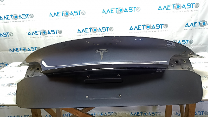 Tesla Model 3 bare trunk lid, 18-20 PMNG graphite, paint chip, dents, and dents