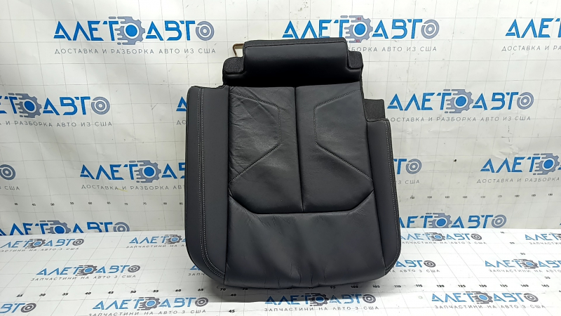 Right rear seat cushion for Audi Q3 83A 19-25, black leather, white stitching, scratched, dented