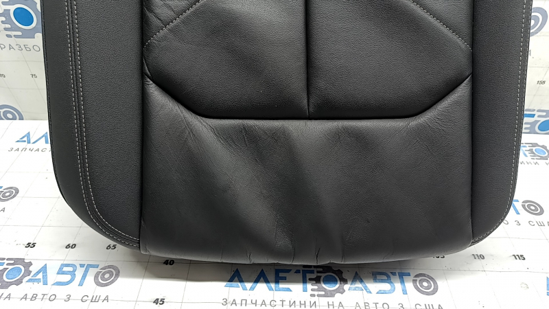 Right rear seat cushion for Audi Q3 83A 19-25, black leather, white stitching, scratched, dented