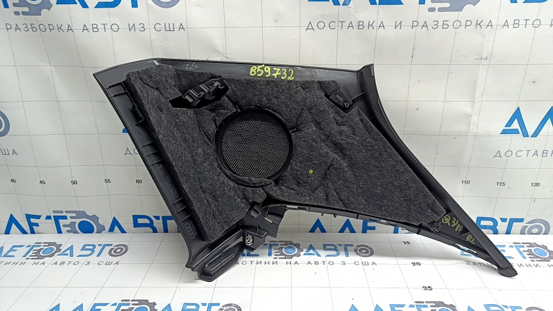 Rear pillar trim behind the left window, Audi Q3 83A 19-25, black, under the speaker