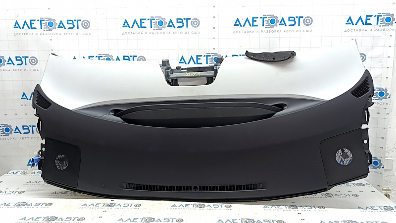 Front dashboard with AIRBAG for Toyota Prius 50 17-22, black and gray, with a small display and a glove compartment, in need of dry cleaning, scratches on the glove compartment, rusty squib