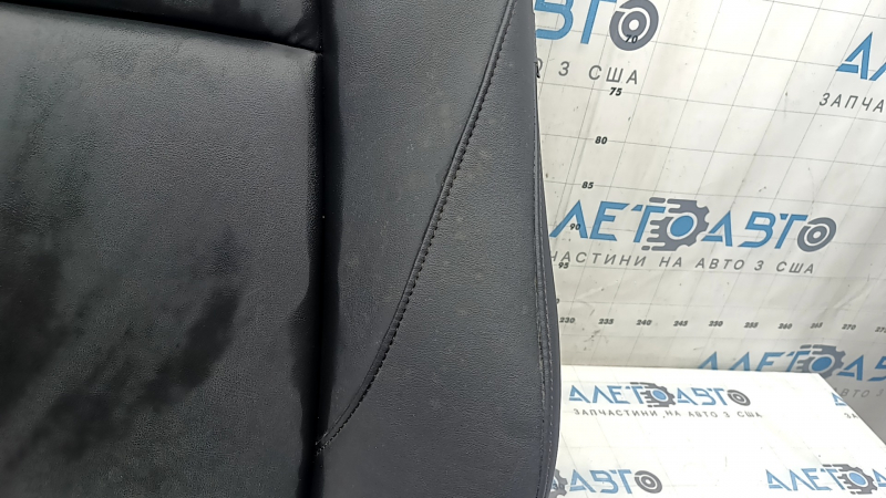 Mazda 3 19-22 driver's seat back upholstery, black leather, with brown stitching, heated, ready to clean