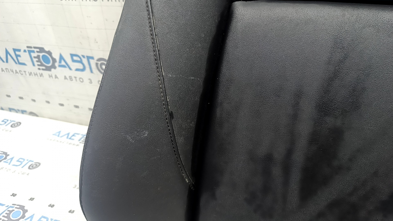 Mazda 3 19-22 driver's seat back upholstery, black leather, with brown stitching, heated, ready to clean