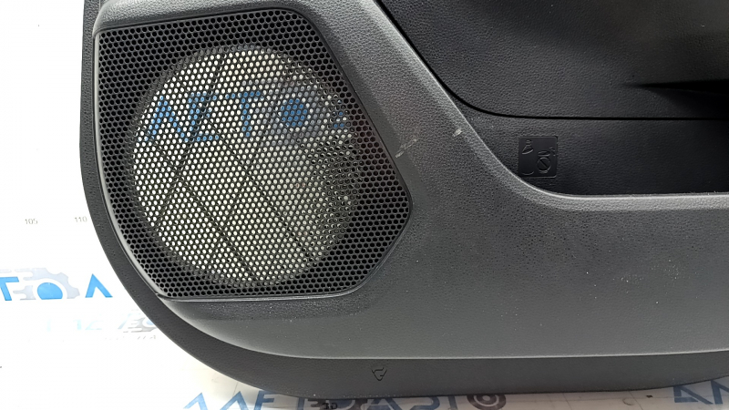 Door trim panel, rear right, Toyota Highlander 20-22, with curtain, with handle, black leather, black insert, black leather armrest, scratches, needs cleaning, bump