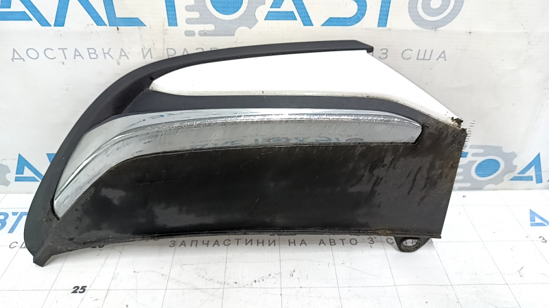 Left muffler cap for Honda Accord 18-22 EXL, touring, white insert with chrome, scratches, worn