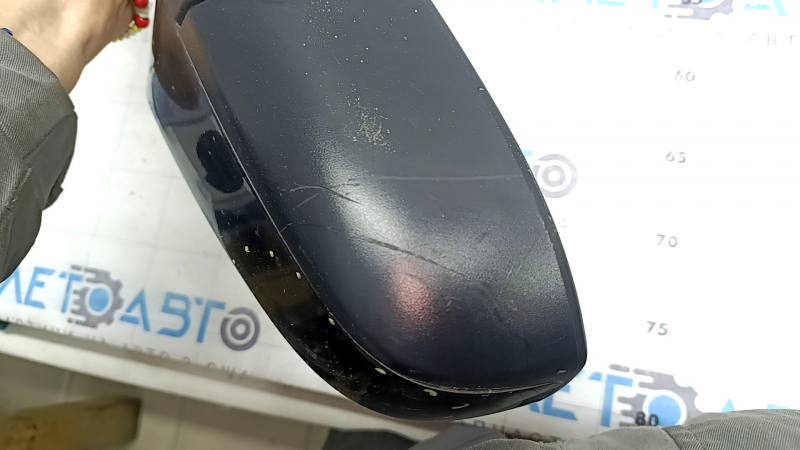 Right side mirror assembly for Toyota Camry v50 12-14, 5 pins, heated, black, scratches