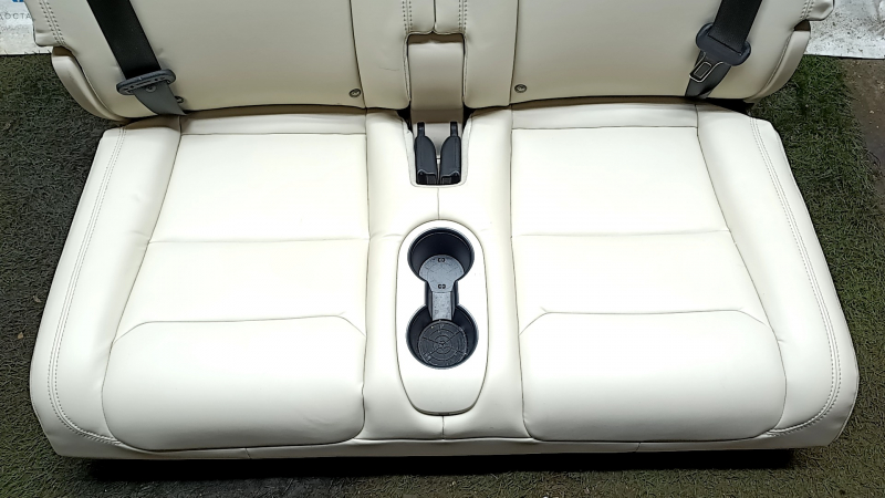 Rear seats, row 3, Tesla Model X 16-21, beige leather with black belts, without airbag, electric, heated