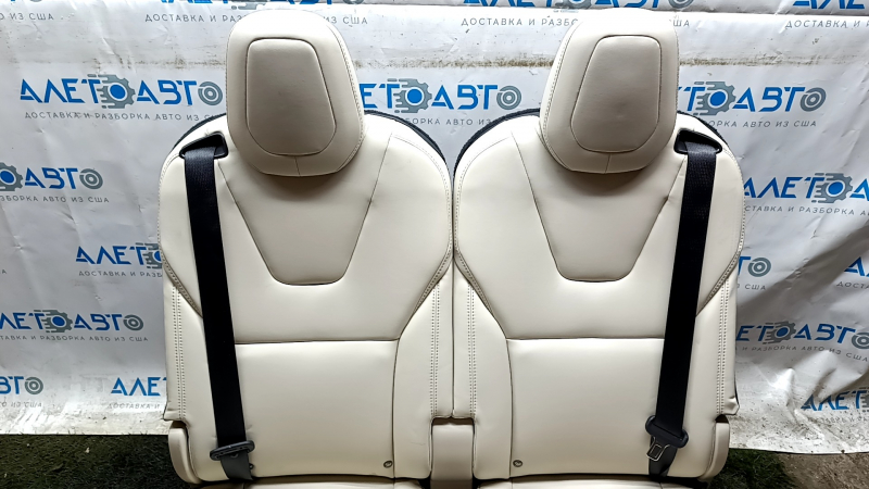 Rear seats, row 3, Tesla Model X 16-21, beige leather with black belts, without airbag, electric, heated