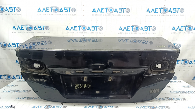 Toyota Camry V50 12-14 USA XLE trunk lid, black 218, under spoiler, scratches